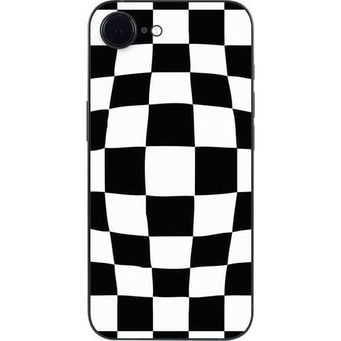 Black and White Zoomed Checkerboard iPhone 16e Skin